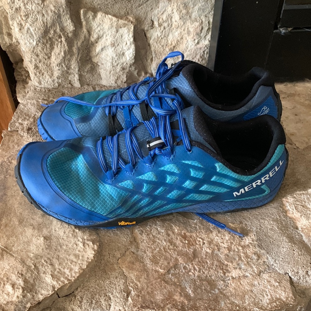 Merrell Trail Glove 4 Mens Blue 10 Vibram Trail Running Shoes